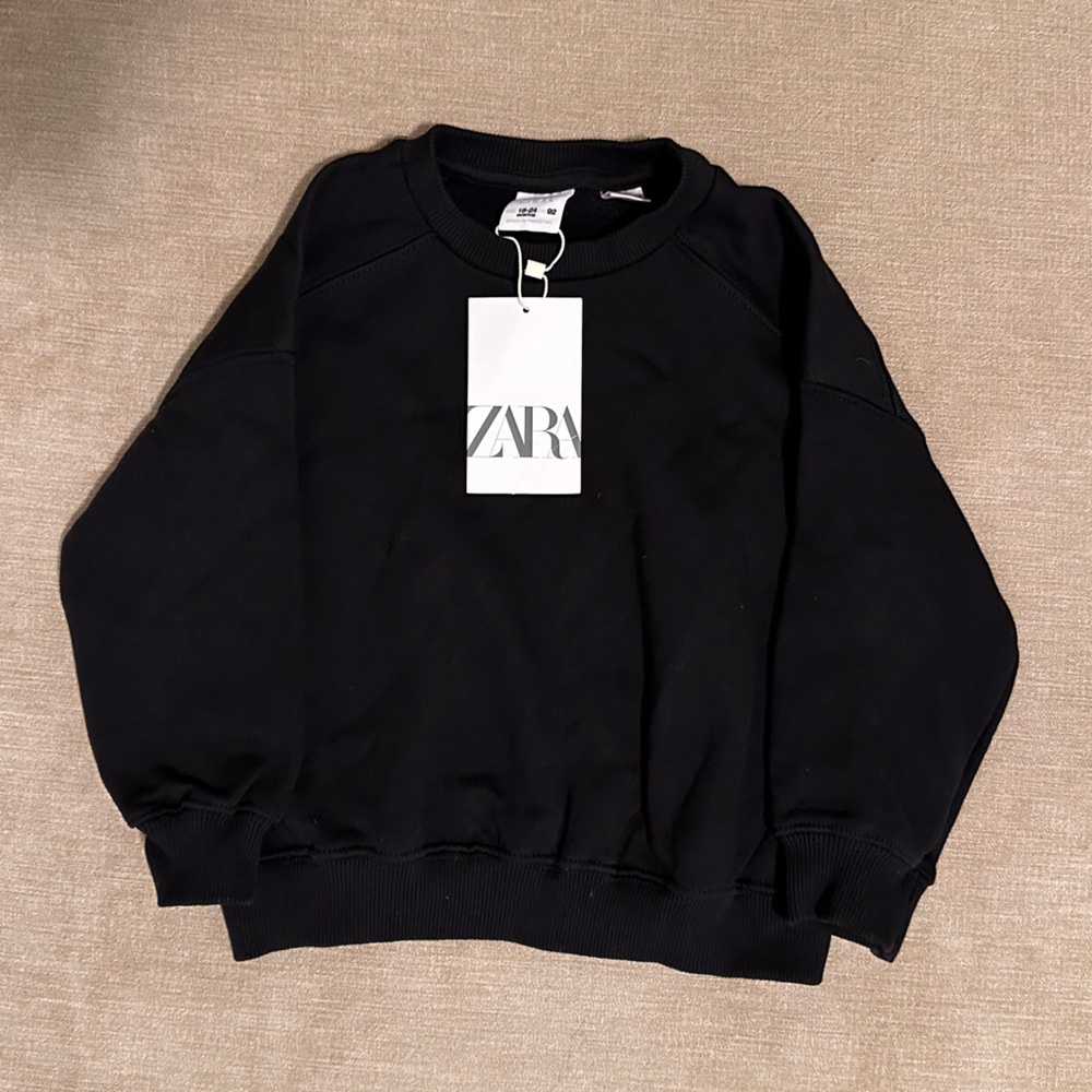 BNWT Zara boys black sweatshirt 18-24m